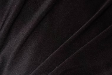 Pürüzsüz Siyah Saton Tekstil Kumaş Close-up Çerçeve