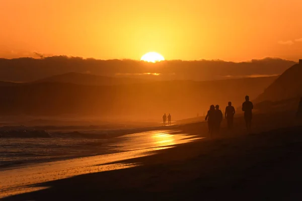 Orange Glow Last Light Sunset Beach Mossel Bay Afrique Sud — Photo