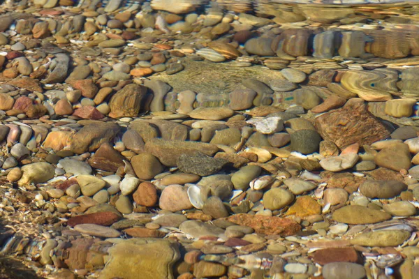 Acqua Distorta Rocce Ciottoli Piscina Costiera Mossel Bay Sud Africa — Foto Stock