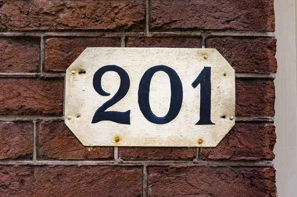 Αριθμός Σπιτιού Δύο Εκατόν Ένα 201 — Φωτογραφία Αρχείου