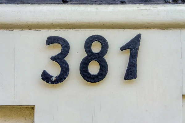 House Number Thee Hundred Eighty One 381 — Stock Photo, Image