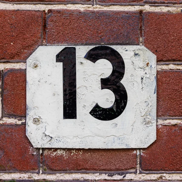 House Number Thirteen — Stock Photo, Image