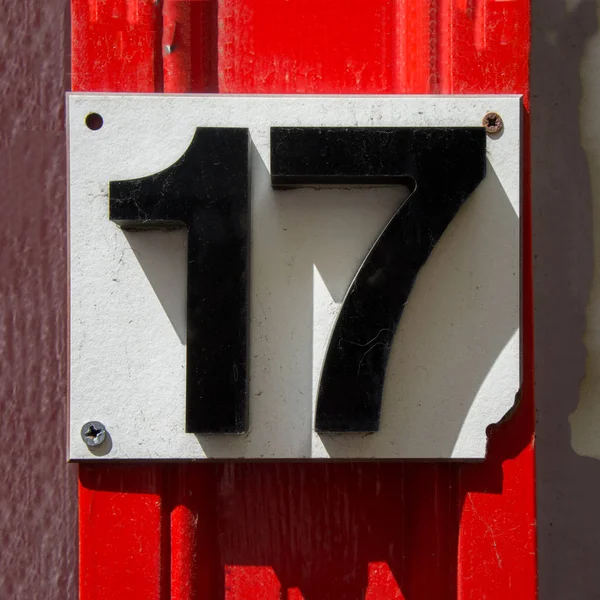 Plastic House Number Seventeen — Stock Photo, Image