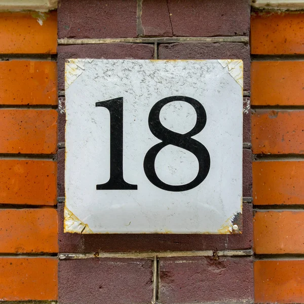 House Number Eightteen — Stock Photo, Image