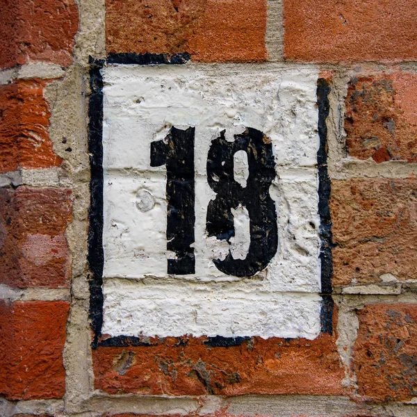 House Number Eightteen — Stock Photo, Image