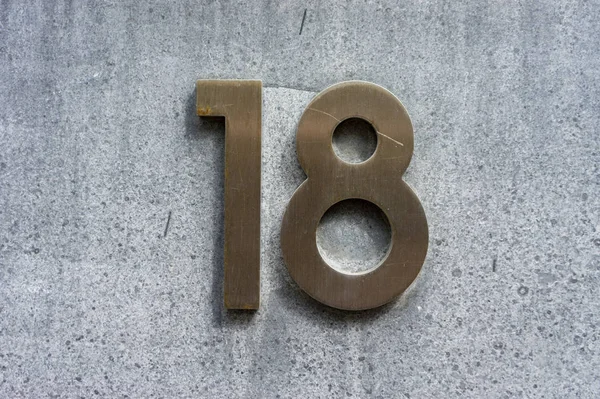 House Number Eightteen — Stock Photo, Image