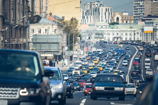 Congestión Tráfico Anillo Del Jardín Moscú Imagen De Stock