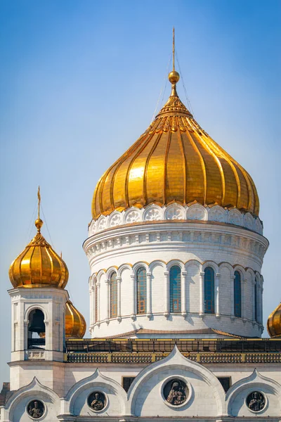 Close Cúpula Catedral Cristo Salvador Moscou Rússia — Fotografia de Stock