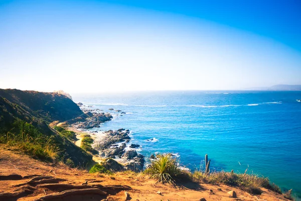 Linha Costeira Com Oceano Pacífico Perto Algarrobo Chile — Fotografia de Stock