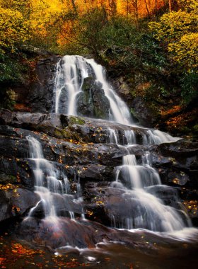 Waterfall in Smokey Mountain National Park clipart