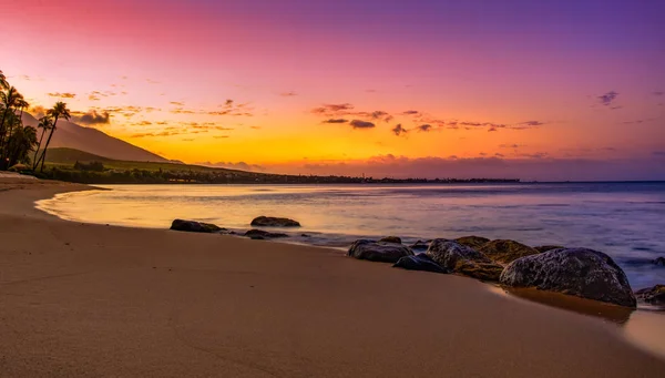 Pôr Sol Havaiano Com Oceano — Fotografia de Stock