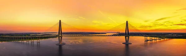 Charleston Brücke Nach Sonnenuntergang — Stockfoto