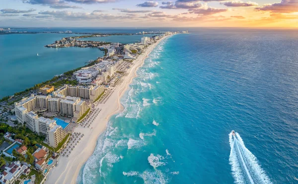 Cancun Costa Con Sole — Foto Stock
