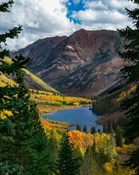 Montagnes Colorado Avec Lac Automne — Photo