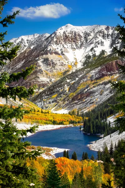 Colorado Cloches Marron Hiver Avec Lac — Photo