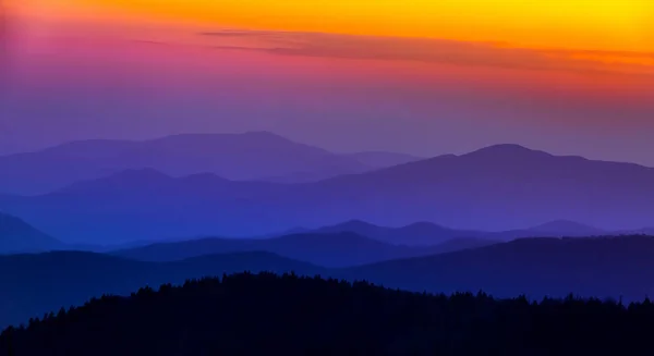 Smokey Mountain Nationalpark Sonnenuntergang — Stockfoto