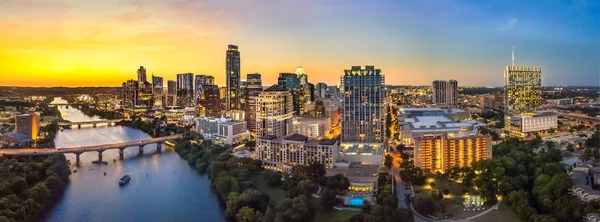 Austin Skyline Avond Bluehour — Stockfoto