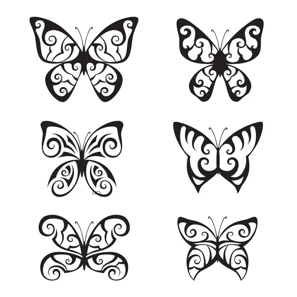 Sada Vektorových Motýlů Royalty Free Stock Ilustrace