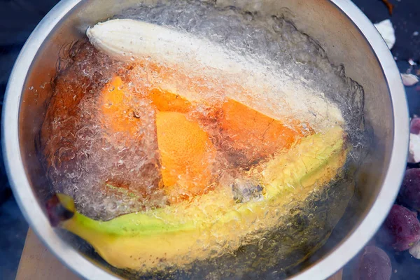 sıvı azot meyve muz portakal