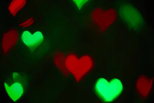 bokeh, kalp kırmızı mavi yeşil