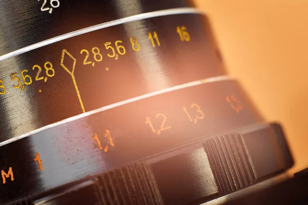 Retro lens, makro, odak ölçek, siyah renk