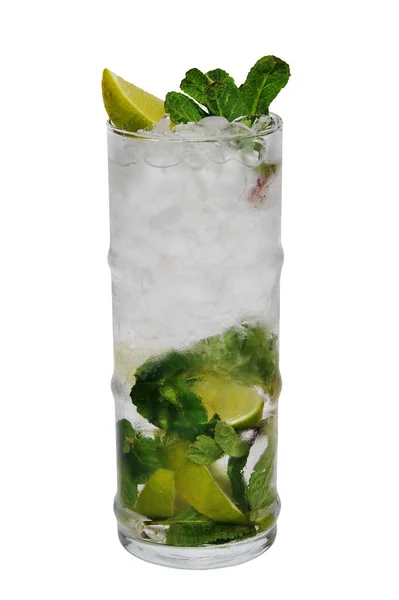 Mojito Koktél Elszigetelt Fehér Alapon — Stock Fotó