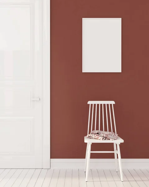 Εσωτερικό με λευκή καρέκλα — Φωτογραφία Αρχείου