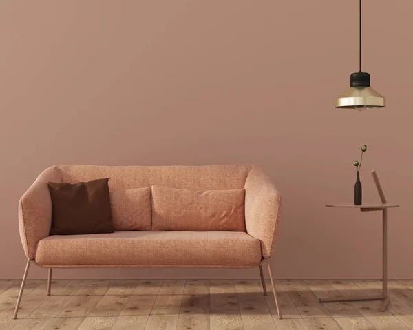 Monochromatický interiér obývacího pokoje — Stock fotografie
