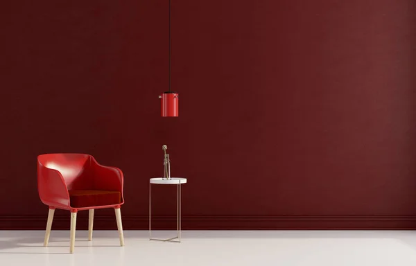 Composición interior con una silla roja — Foto de Stock