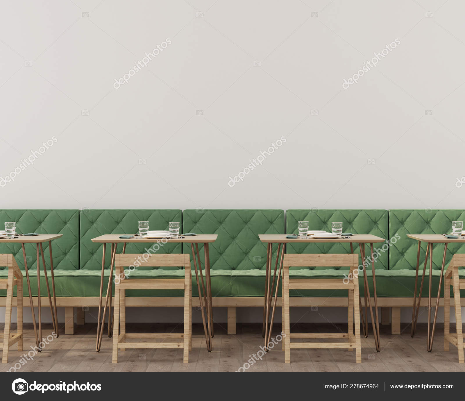 Interior Of A Cafe Or Restaurant With Soft Green Sofa Stock Photo By Jzhuk 278674964 Restaurant With A Soft Green Sofa Stock, Furniture Sofa Legs Restaurant Table