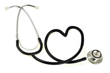 Stetoskop beyaz arka plan üzerinde yakın çekim