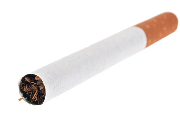 Cigarro Loiro Close Fundo Branco — Fotografia de Stock