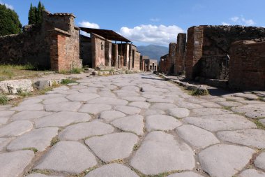 İtalya'da Pompeii Asfalt sokak