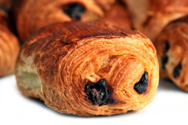 Yakın çekimde Fransız çikolata topuzun 