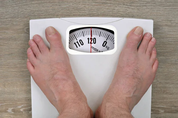 Overweight Man Weighing 120 — Stock Photo, Image