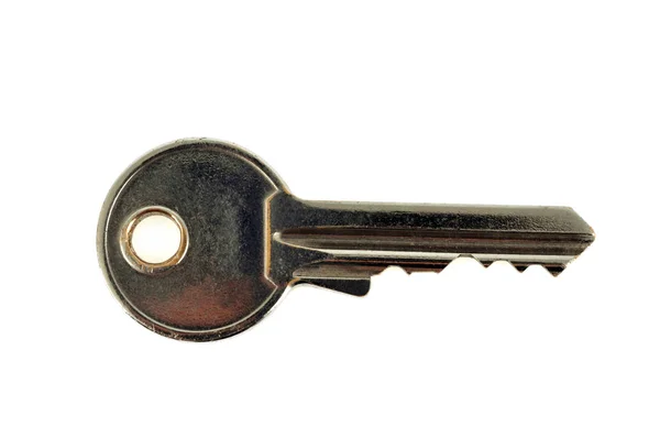 House Key Closeup White Background — Stock Photo, Image