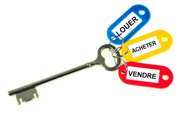 Clé Avec Porte Clés Avec Location Achat Vente Français — Photo