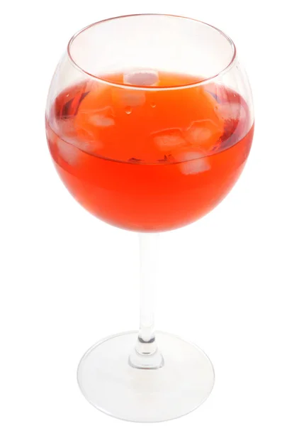 Verre Spritz Gros Plan Sur Fond Blanc — Photo