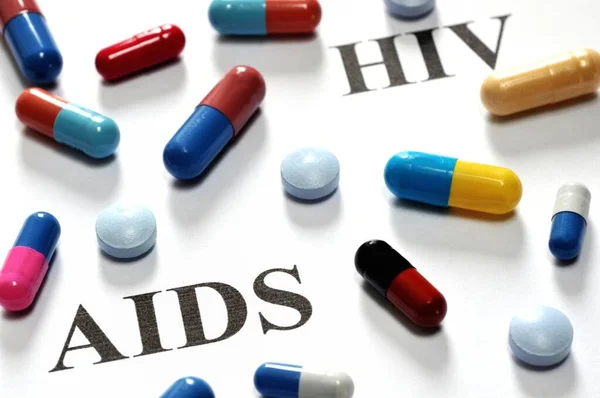 Aids Treatment Concept Drugs Text — Stock Photo, Image