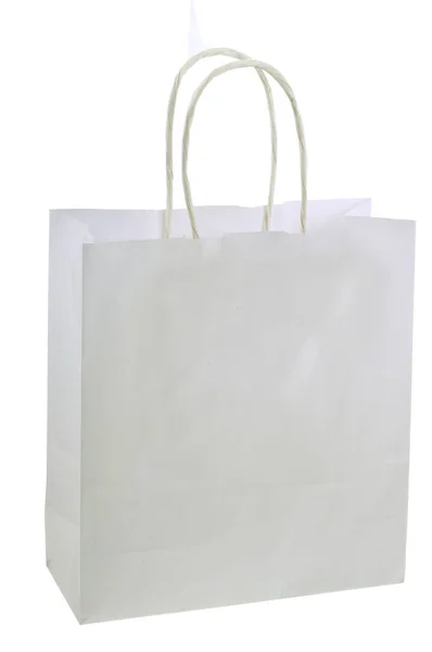 White Paper Bag Close White Background — Stock Photo, Image