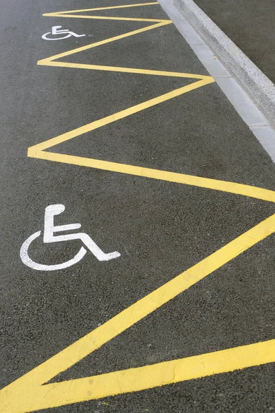 Parking spaces reserved for disabled people