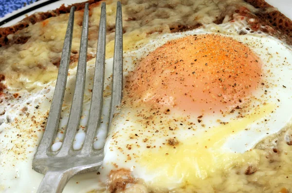 Egg Cheese Galette Close — Stock Photo, Image