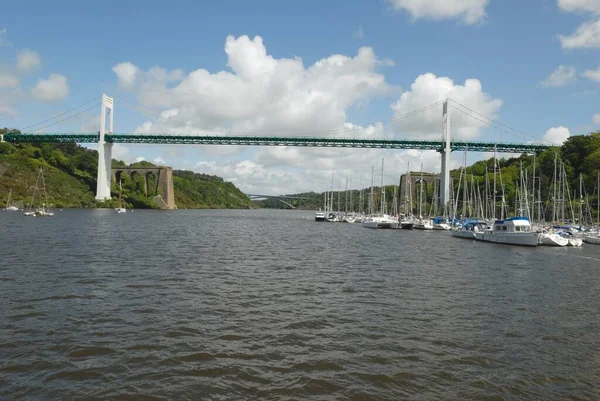 Kabelbrug Van Roche Bernard Morbihan — Stockfoto