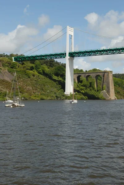 Nieuwe Oude Roche Bernard Brug Morbihan — Stockfoto