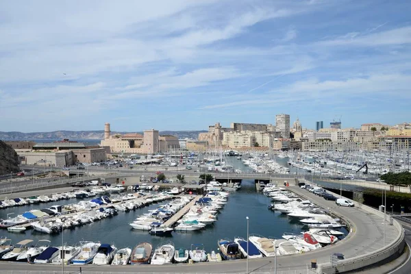 Fairing Medence Fort Saint Jean Háttérben Marseille — Stock Fotó