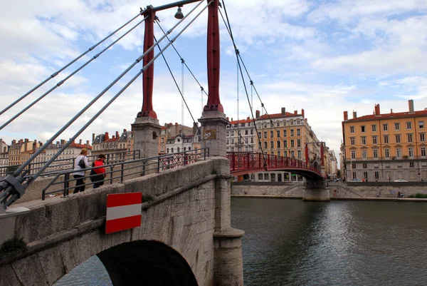 Passerelle Saint Georges Traversant Saône Lyon — Photo