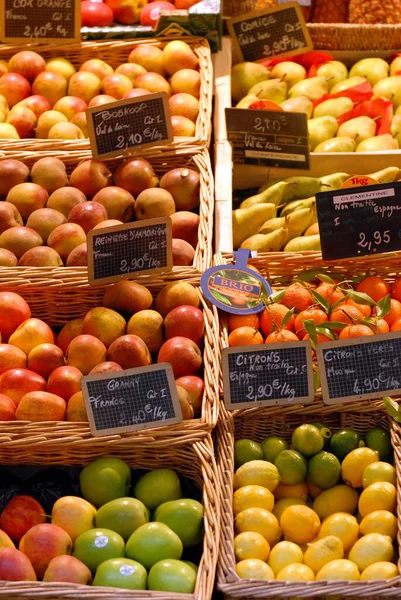 Ein Obststand Auf Einem Markt Nahaufnahme — Stockfoto