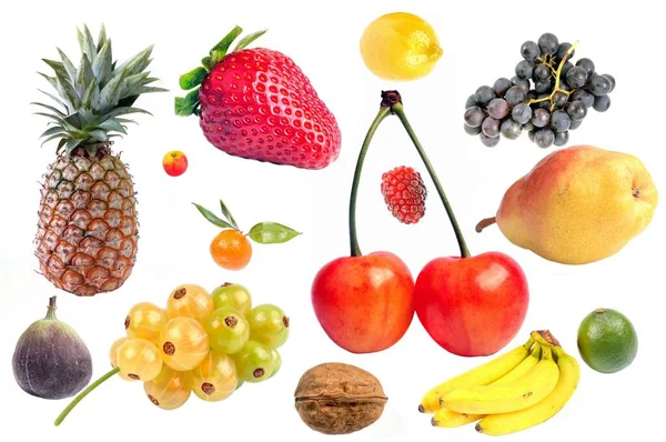 Fruit Mix White Background — Stock Photo, Image