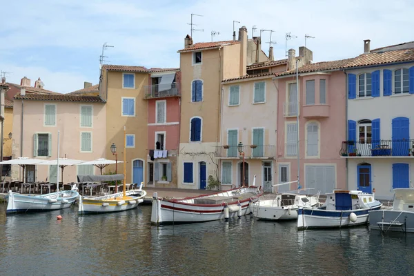 Båtar Förtöjda Vid Martigues Bouches Rhone — Stockfoto