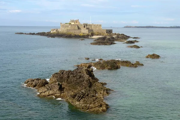 Fort National Sull Isola Petit Saint Malo — Foto Stock